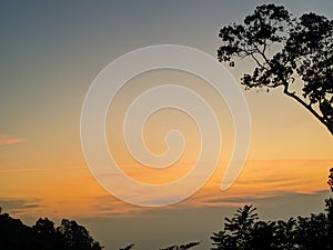 Enjoy the beautiful sunrise on Mount Wilis, Indonesia