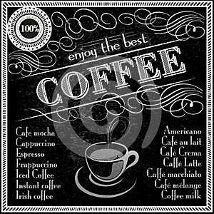Enjoy the best coffee typography design menu