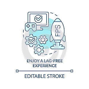 Enjoy lag-free experience turquoise concept icon