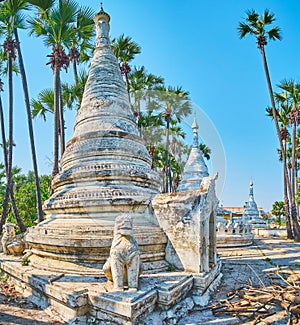 The stupas of Bagaya Monastery, Ava, Myanmar