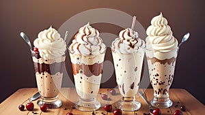 Enjoy the Perfect Blend of Coffee and Ice Cream on National Coffee Milkshake Day.AI Generated