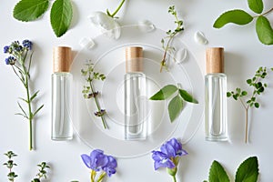 Enjoy relaxation with a wellness-focused, limited edition perfume featuring vanilla and sandalwood in a luxury glass spray bottle photo