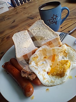 Enjoy simple breakfast