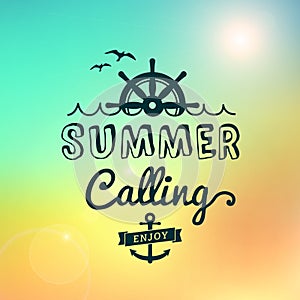 Enjoy Summer calling Sunrise hawaii vintage poster