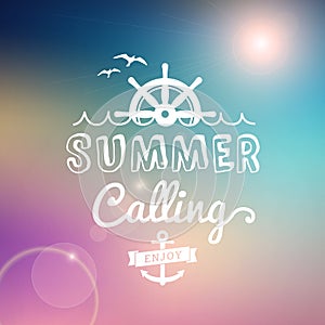 Enjoy Summer calling vintage poster photo