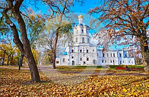 Enjoy the sunny autumn day in Chernihiv Dytynets Park, Chernihiv, Ukraine