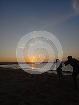 Enjoy the sunset on the beach in all its beauty