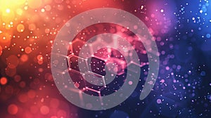 Enjoy a vibrant visual experience with a colorful abstract hexagonal light pattern in digital art