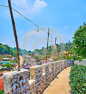 Enjoy the views from fortress of Ban Rak Thai tea village, Thailand