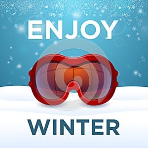 Enjoy winter outside red ski goggles