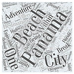 An enjoyable adventure vacation in panama city word cloud concept background