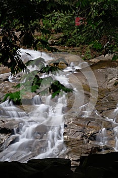 Enjoying the beautiful nature of waterfall at lata kinjang Chenderiang tapah perak. Photo taken on 8th March 2020