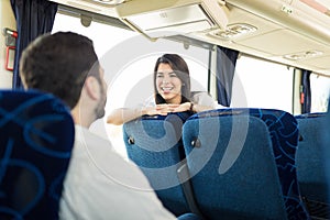 Enjoying Bus Ride Together