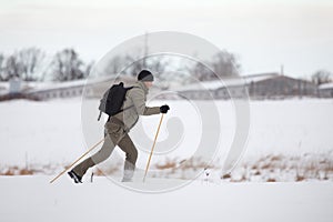 Enjoying cross-country skiing