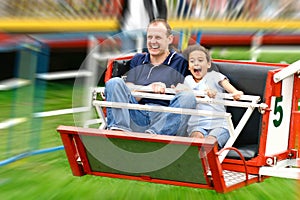 Enjoying the fast octopus ride