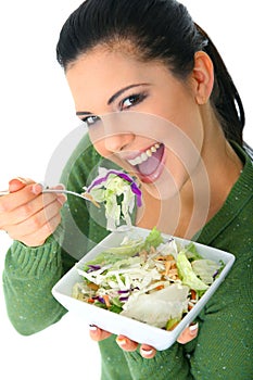 Enjoying Healthy Salad