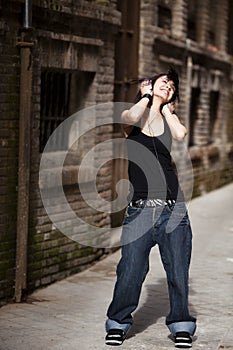 Enjoying music on the street