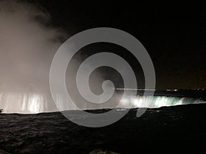 Enjoying Niagara Falls at Canada at mid night