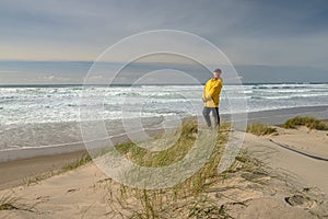 Enjoying the Oregon coast and the view