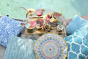 Enjoying by the pool