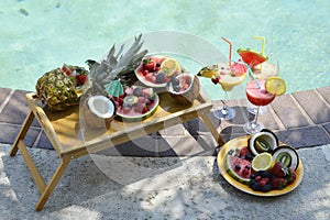 Enjoying by the pool