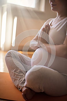Enjoying some prenatal yoga photo