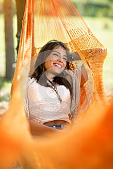 Enjoyment in hammock