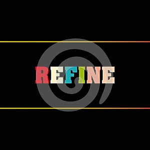 refine word block on black photo