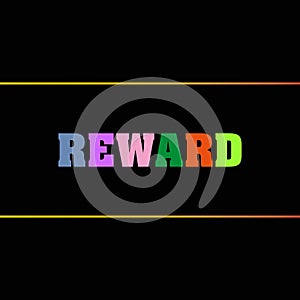 reward word block on black photo
