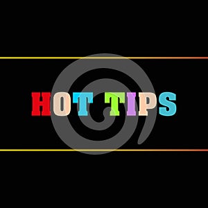 hot tips word block on black photo