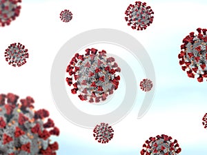 Enlarged Isolated Coronavirus Sars Covid-19 cells