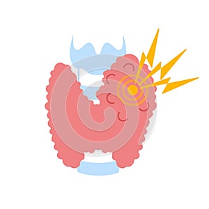 Thyroid gland with goiter body organ icon