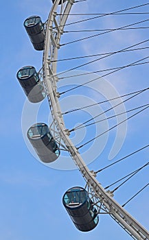 Enlarged view of the passenger capsules of Singapore Flyer