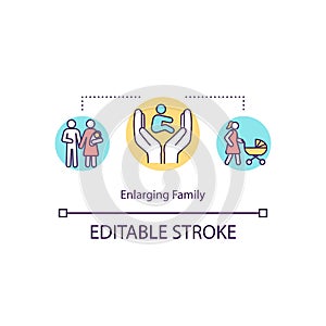 Enlarging family concept icon
