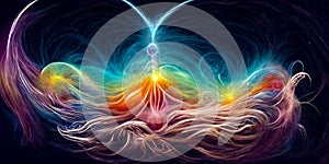 Enlightened being transmitting waves of radiant love