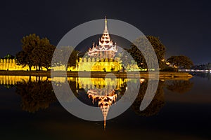 Enlightened pagode in Mandalay Myanmar at night photo