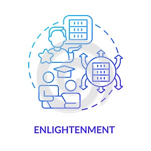 Enlightenment blue gradient concept icon