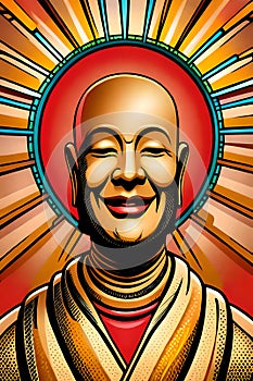 Enlightenment - Portrait of smileing Buddha