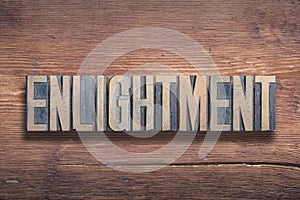 Enlightment word wood photo