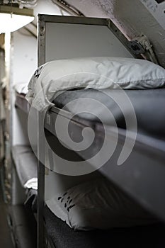 Enlisted men's bunkbeds aboard diesel submarine