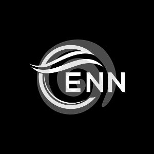 ENN letter logo design on black background. ENN creative circle letter logo concept. ENN letter design.ENN letter logo design on