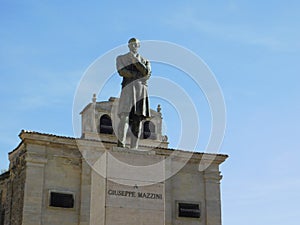 Enna, Sicily may 5 2017. Statue of giuseppe Mazzini in Enna