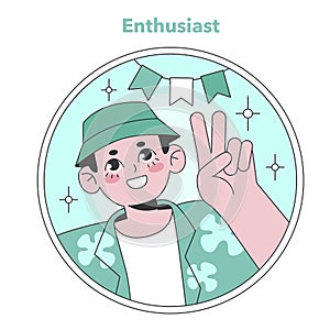 Enneagram Enthusiast type illustration. Flat vector illustration