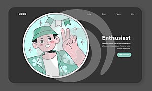 Enneagram Enthusiast type illustration. Flat vector illustration