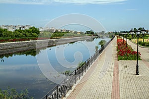 The ennobled embankment of the river.