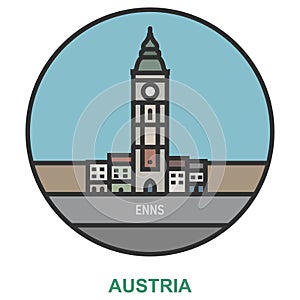 Enns. Cities and towns in Austria