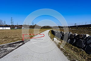 Barrier on a cycle path in austria