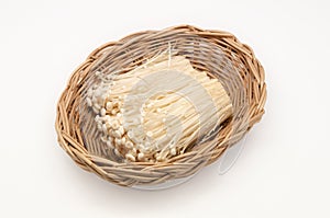 Enoki mushroom in basket weave