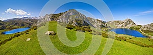 Enol and Ercina lakes panoramic Picos de Europa