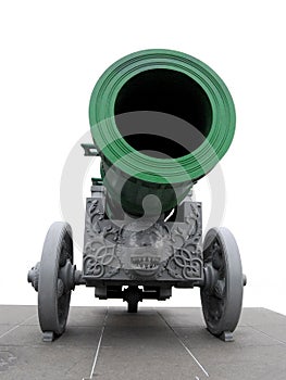 Enormous ancient cannon of green color